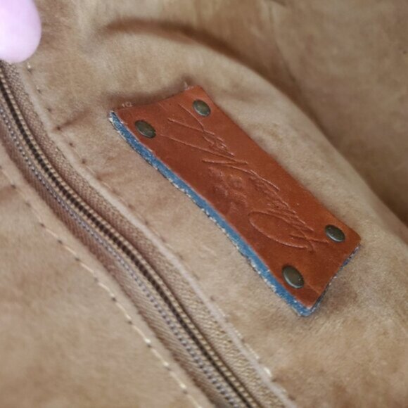 Patricia Nash Tan Italian Leather boho Chainlink Crossbody Rustic Bag - Picture 7 of 7